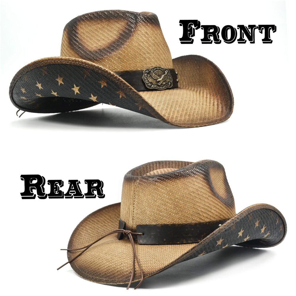 8822 Straw Cowboy Hat For Women And Men – Western Sun Country - Picture 4 of 8